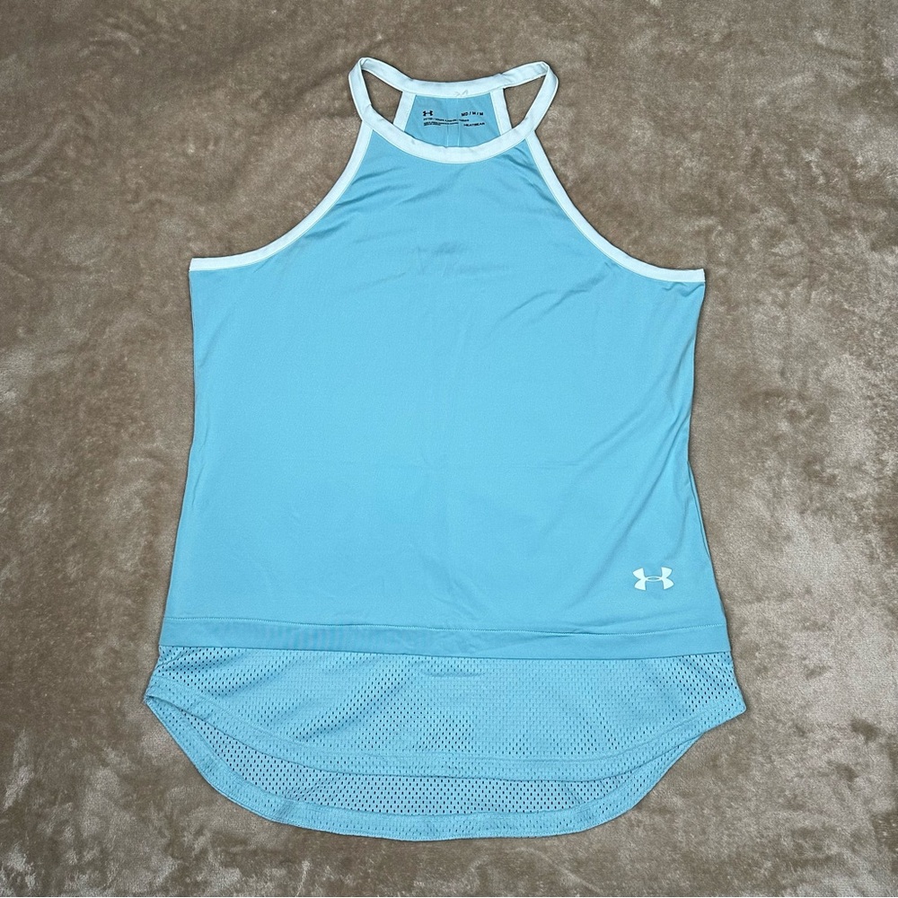 Under Armour Sportswear Fitted Sleeveless Training Top, Light Blue Size Medium